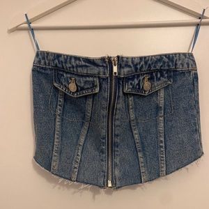 NEVER WORN Stradivarius Denim Crop Top